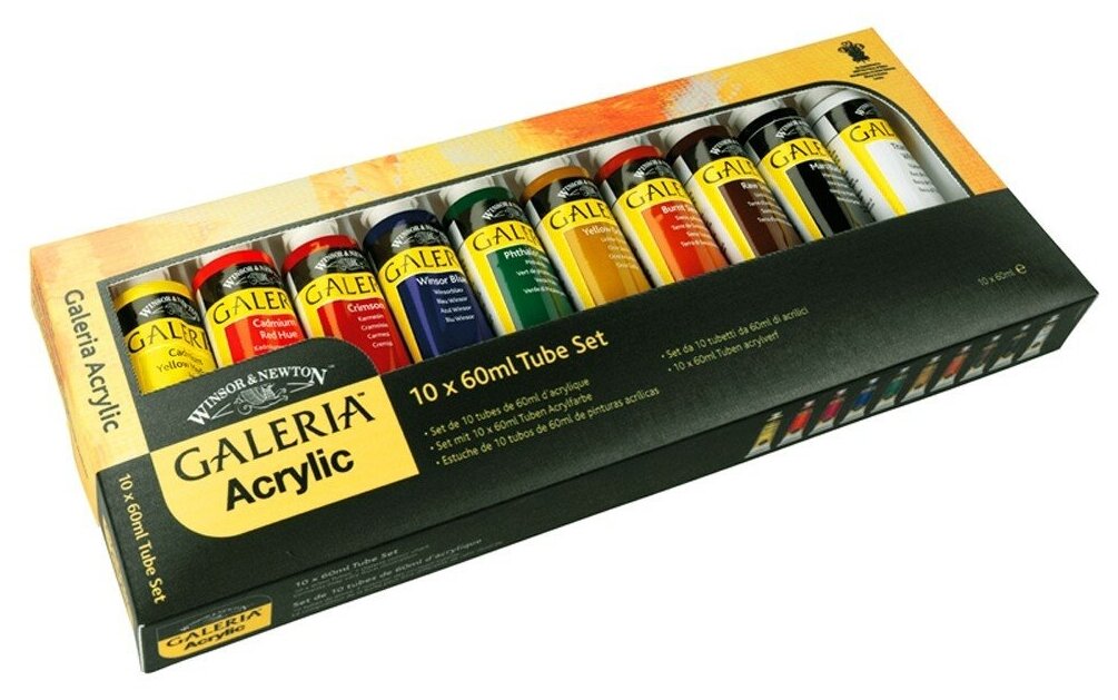 Акрил Winsor&Newton Набор красок акрил `10x60ml Tube Set` GALERIA Winsor&Newton, 10цв.