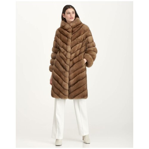Пальто Fabio Gavazzi, соболь, силуэт прямой, карманы, размер 42, коричневый