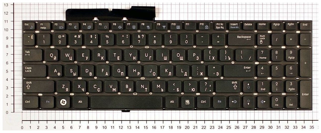 Клавиатура для ноутбука Samsumg NP-RF511-S05RU черная без рамки