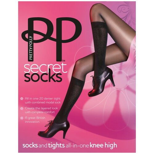 Оригинальные женские колготки 20 ден с имитацией гольф Pretty Polly SECRET SOCKS AQS8