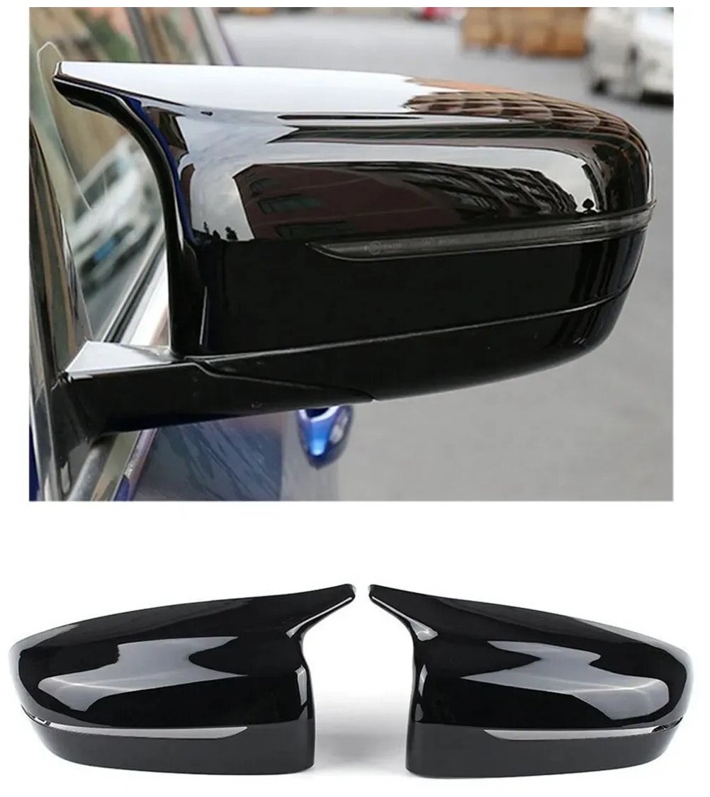 Накладки на зеркала BMW 5 серия G30 М Стиль Черный глянец