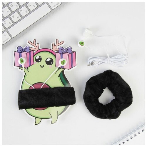 Наушники модель LN-4 и резинка для волос на открытке Авокадо 12 х 163 см 76300₽