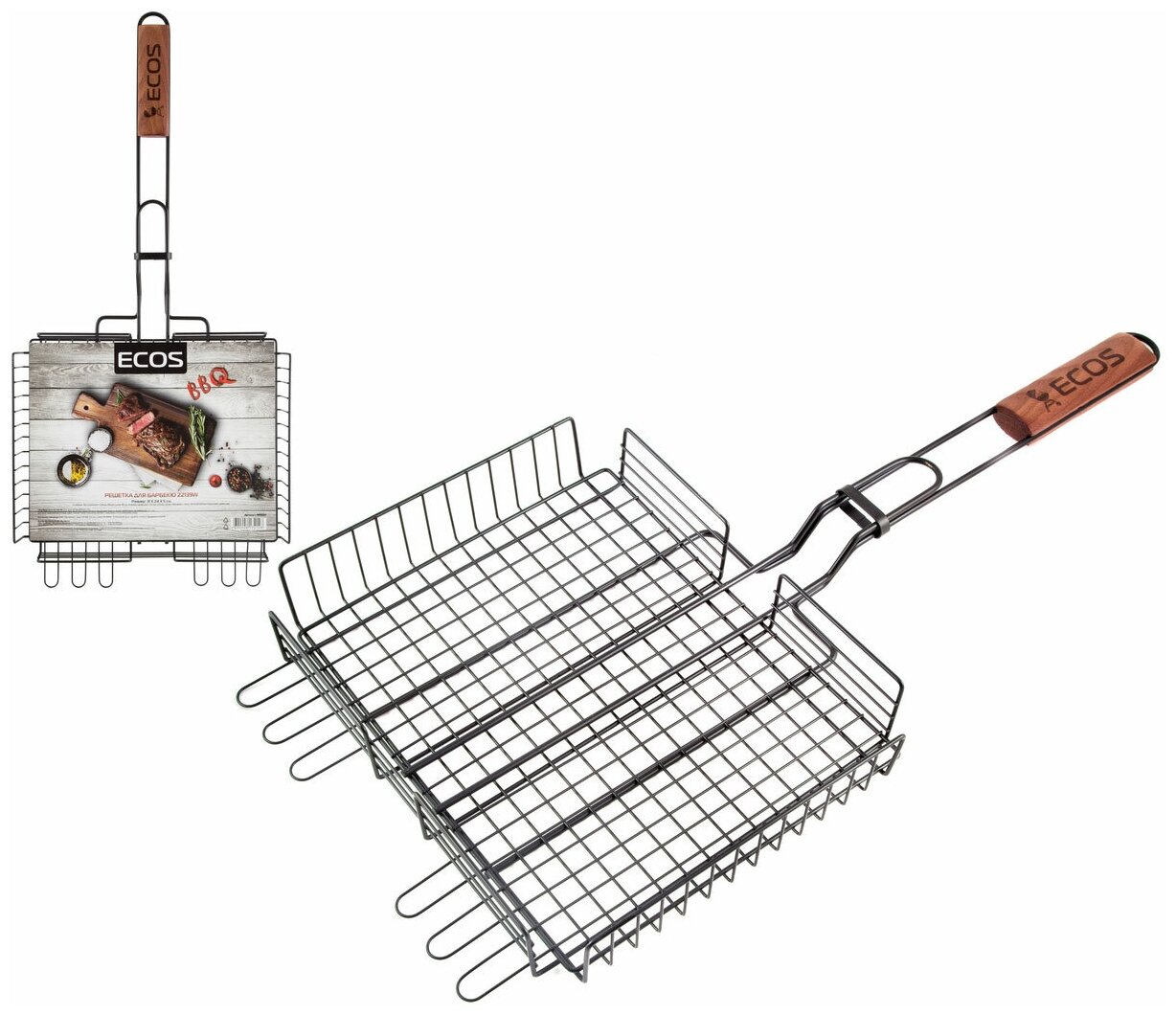 Решетка для барбекю ECOS-22139W с антипригарным покрытием размер 31x24x5см (999660)