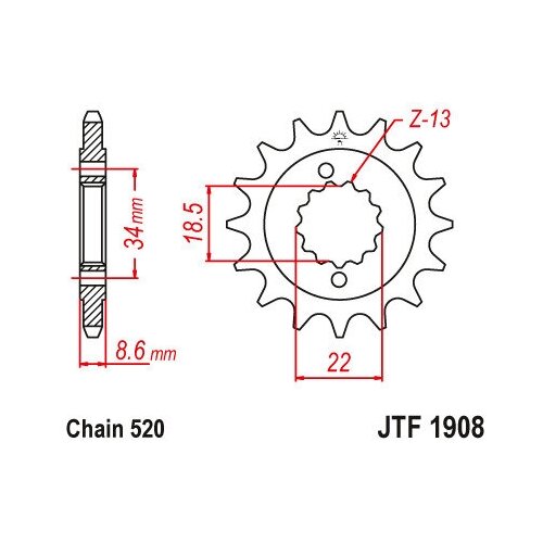 Звезда JT ведущая JTF1908.14 14 зубьев