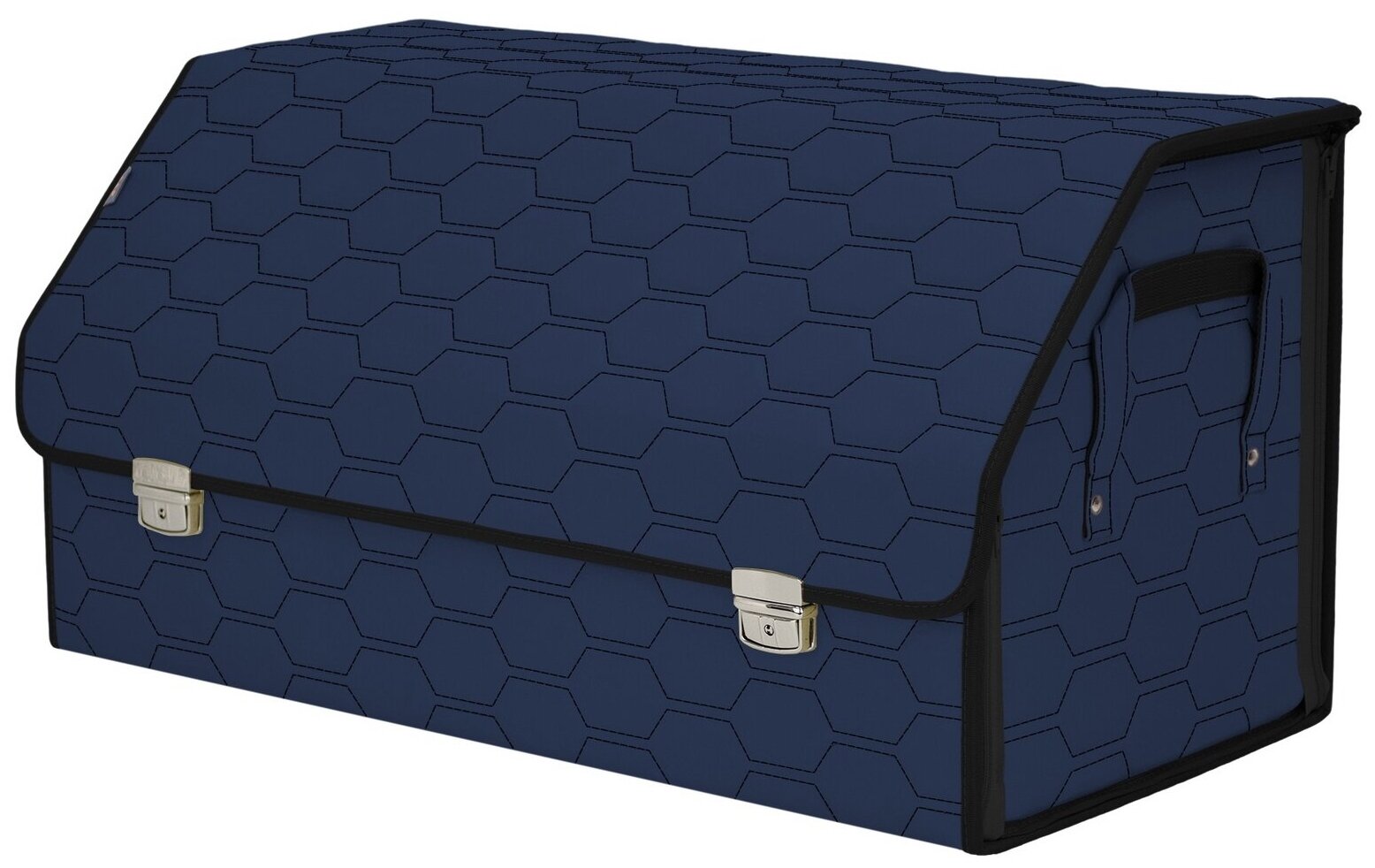 Органайзер-саквояж в багажник "Союз Премиум" (размер XL Plus). Цвет: синий с черной прострочкой Соты.