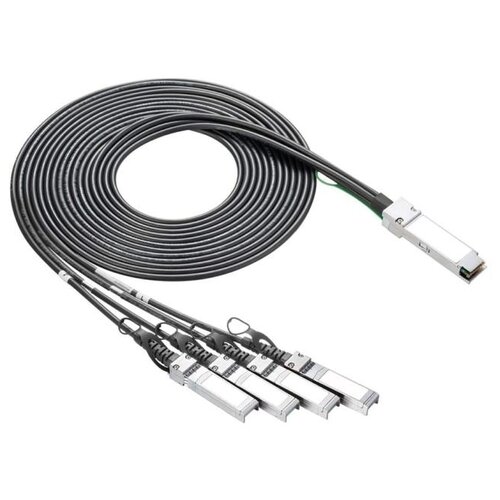 кабель fibertrade кабель dac copper cable 100g qsfp28 awg26 витая пара 3м ft qsfp28 cabp awg26 3 Кабель Fibertrade FT-QSFP28/4SFP28-CabP-AWG26-5, 5 м, 1 шт., черный