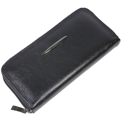 фото Кошелек женский из натуральной кожи, маленький бумажник для денег, портмоне на каждый день черный cro-s-40-327 кроко