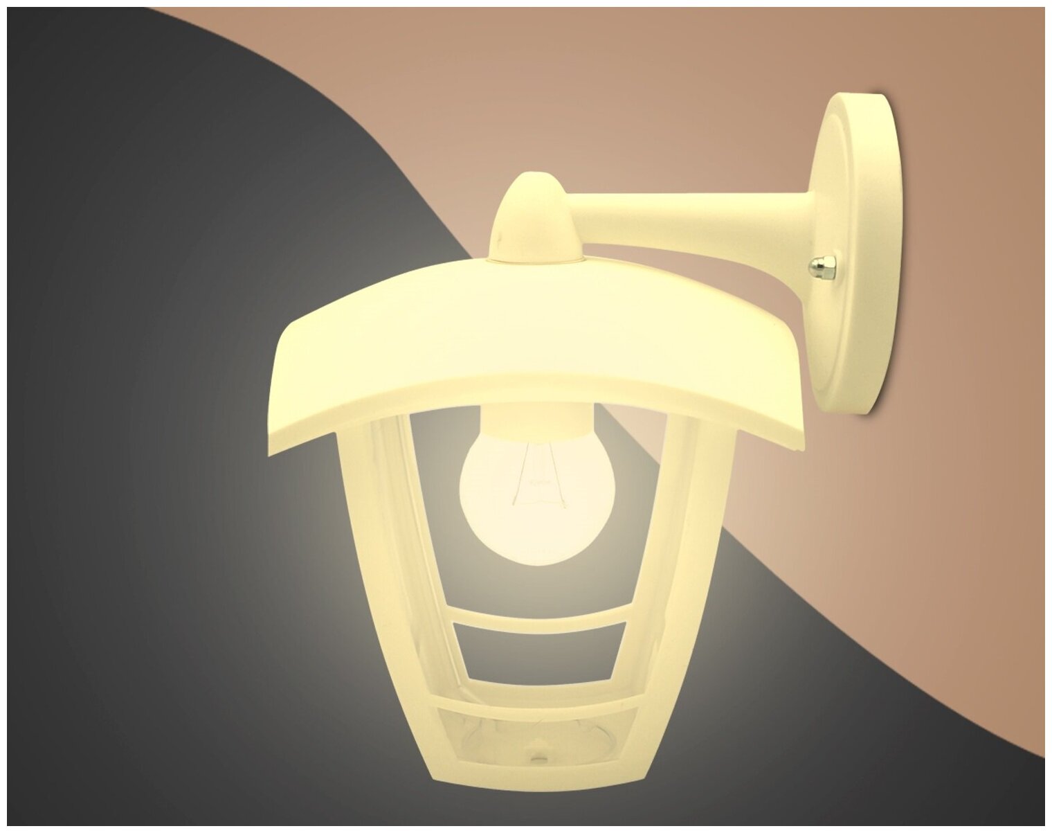 Декоративный садово-парковый светильник Дели 2 с направлением света вниз, Фонарь настенный НБУ 07-60-002 У1, Е27, IP44, 60Вт, 220В, белый
