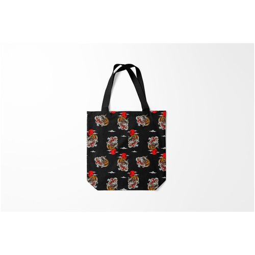 фото Сумка-шоппер / 40х40 см / популярные иллюстрации / животные японский стиль тигры burnettie