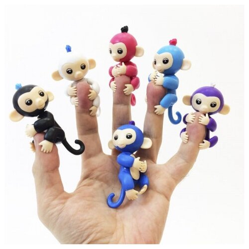 Фигурки животных, Обезьянки, подвижные, развивающие игрушки на пальцы, набор 6 штук, 8 см
