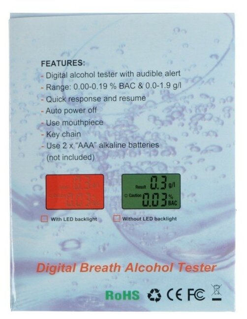 Алкотестер ЖК-экран Алкотестер персональный Digital Breath Alcohol Tester