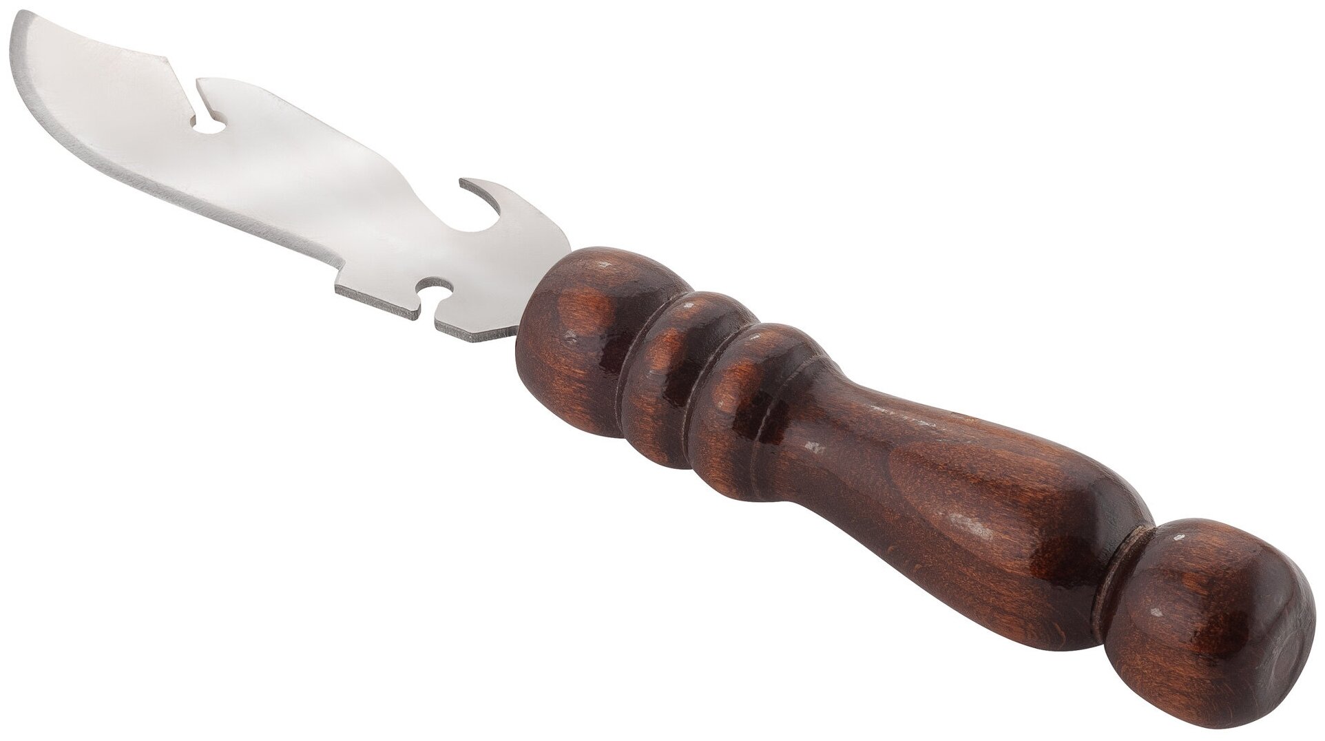 Нож для снятия мяса с шампура с деревянной ручкой из бука/ Mалый - фотография № 2