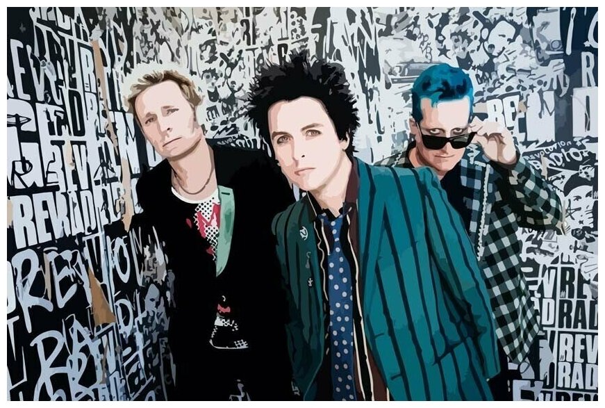 Картина по номерам на холсте Музыка Green Day Билли Джо Армстронг - 7701 Г 60x40