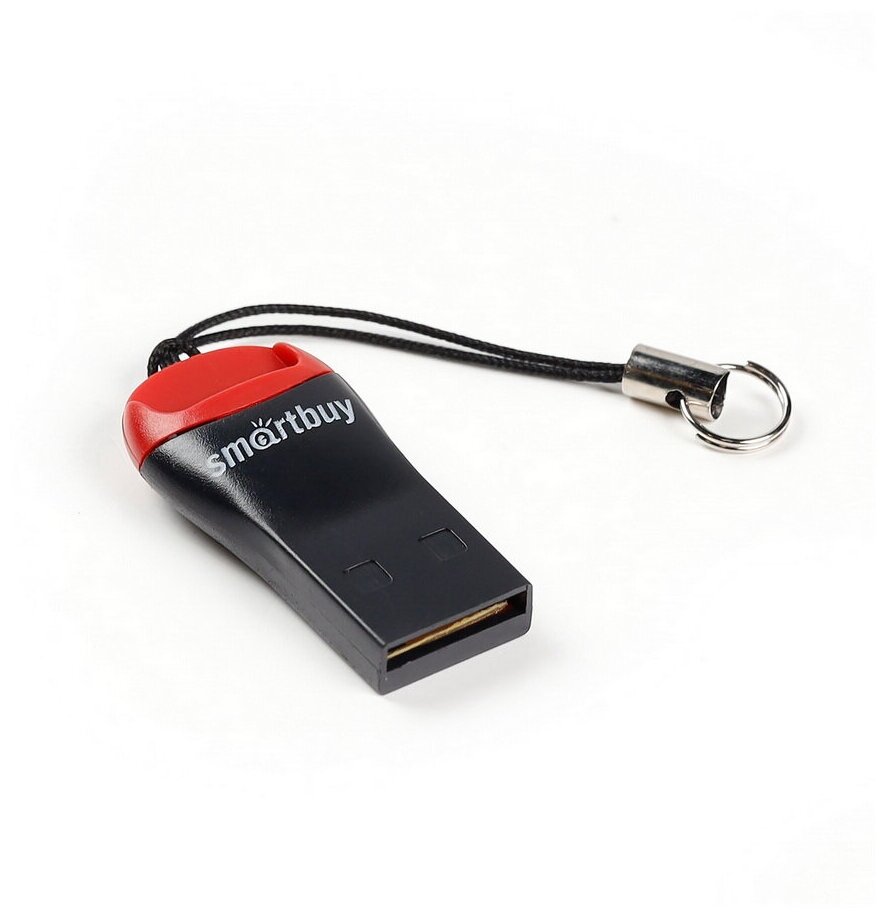 Картридер микро Smartbuy, USB 2.0 - MicroSD, 711 красный (SBR-711-R)