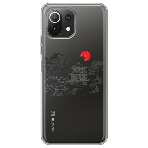 Полупрозрачный дизайнерский силиконовый чехол для Xiaomi Mi 11 Lite/11 Lite 5G NE Прозрачная япония