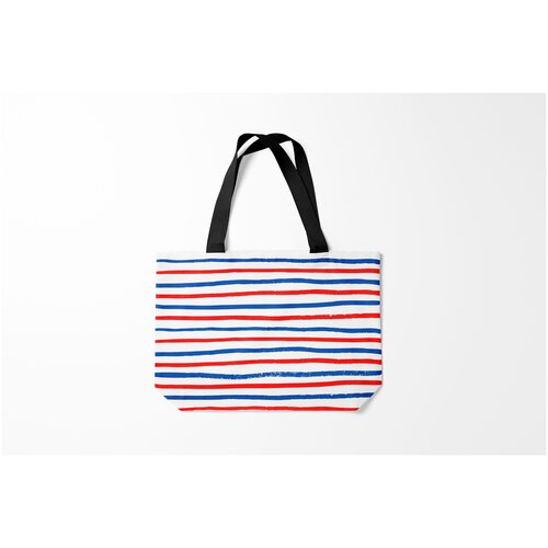 фото Сумка-шоппер / 46х35 см / популярные иллюстрации / полосы морская полоска burnettie