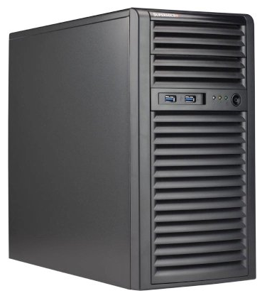 Supermicro SuperWorkstation Mid-Tower 5039C-I CPU(1) E-22**/ noHS/ no memory(4)/ on board RAID 0/1/5/10/ internalHDD(4)LFF/ 2xGE/ 3xFH/ 1x400W Gold/ n