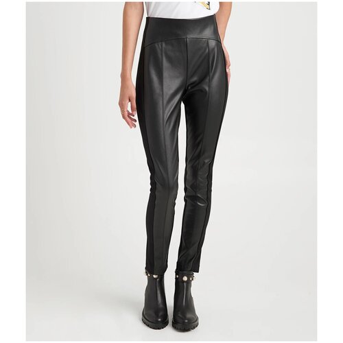 фото Брюки-леггинсы женские karl lagerfeld м черные под кожу на резинке