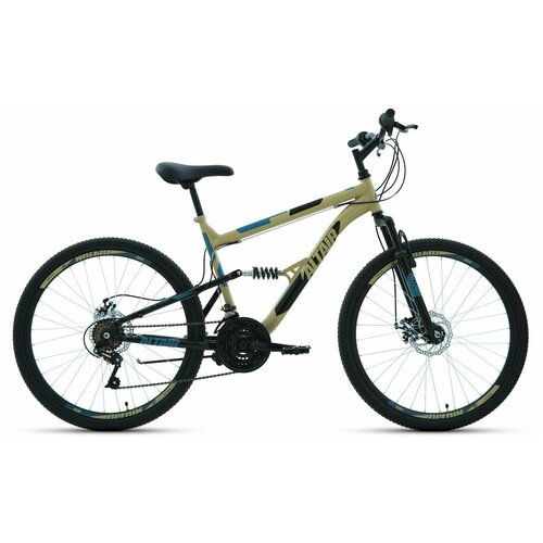 фото Велосипед altair mtb fs 26 2.0 disc 2020 рост 18" бежевый/черный