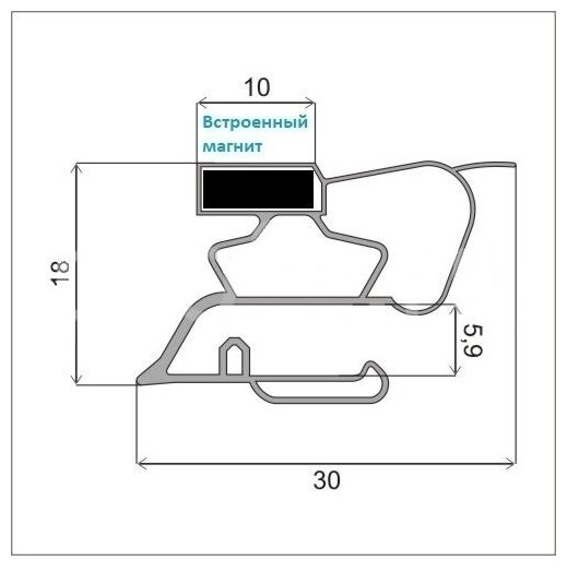 Уплотнитель для холодильника Indesit 1009x571 мм 854009