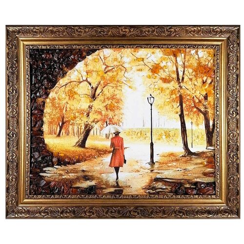 «Осеннее настроение» панно с балтийским янтарем