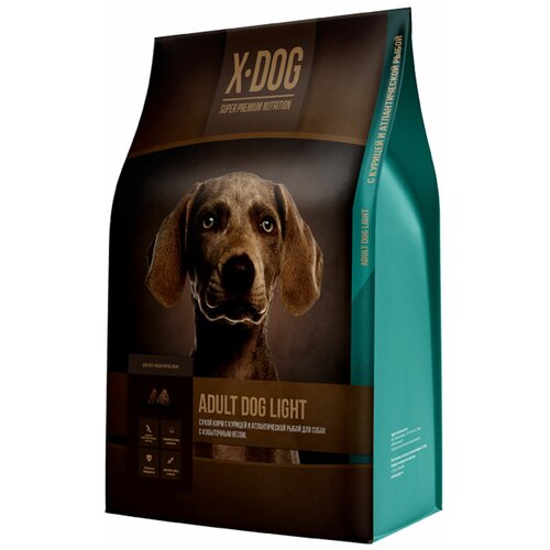 X–Dog X-Dog полнорационный корм для взрослых с избыточным весом с курицей и рыбой (adult dog light)