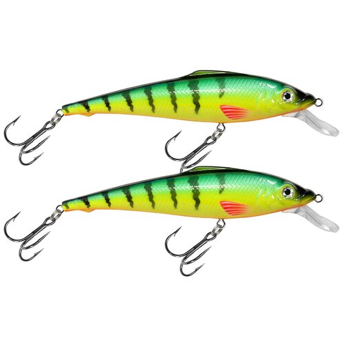 фото Воблер для рыбалки aqua пескарь 98mm, вес - 15,0g, цвет 049 (флуоресцентная макрель) (набор 2 шт)