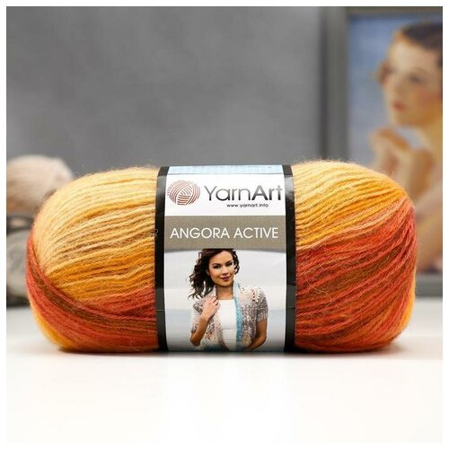 Пряжа YarnArt Angora Active 25% мохер, 75% акрил 500 м /100 гр (844 бордово-персиковый) - 1 шт