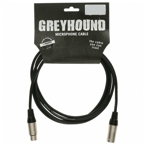 KLOTZ GRG1FM10.0 GREYHOUND готовый микрофонный кабель, никелированные разъемы Klotz XLR мама XLR папа, длина 10 м