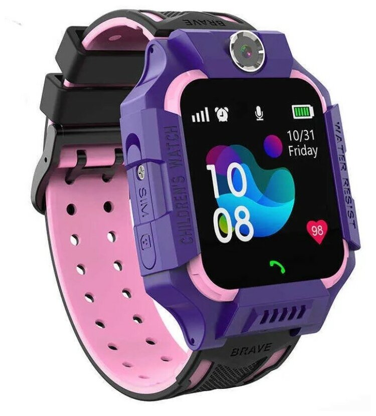 Детские умные часы Smart Baby Watch Z6 фиолетовые / Умные часы для детей / Smart часы детские
