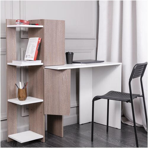 Хорошая мебель / Стол письменный СП-02 со стеллажом / Стол компьютерный с полками прямой / Компьютерный стол с этажеркой комбинированный, 115*45*75