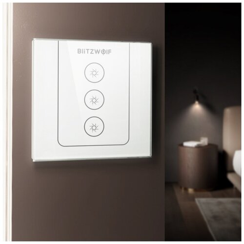 Умный настенный выключатель BlitzWolf BW-SS8 3 Way RF Wi-Fi Smart Wall Light Switch White