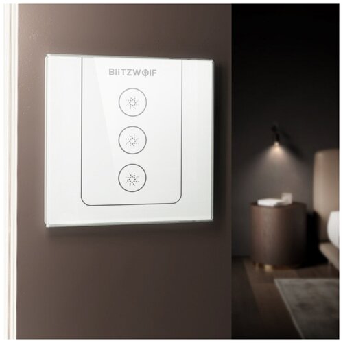 Умный настенный выключатель BlitzWolf BW-SS8 3 Way RF Wi-Fi Smart Wall Light Switch White 246000₽