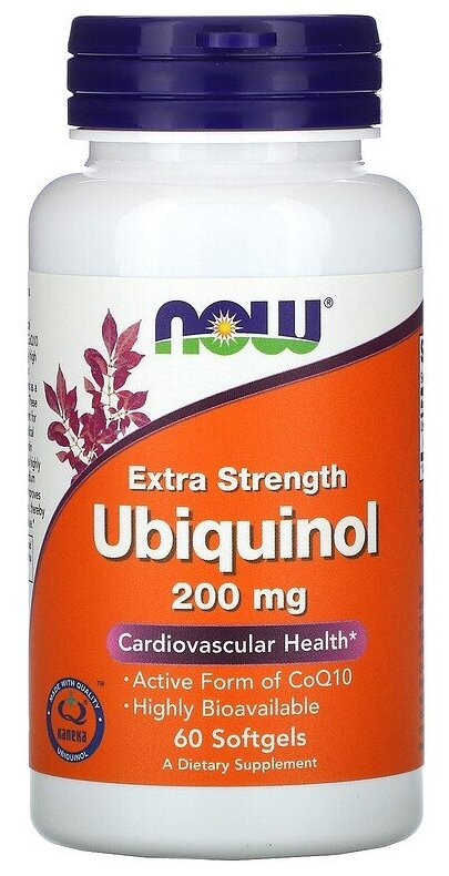 Капсулы NOW Ubiquinol, 90 г, 200 мг, 60 шт.