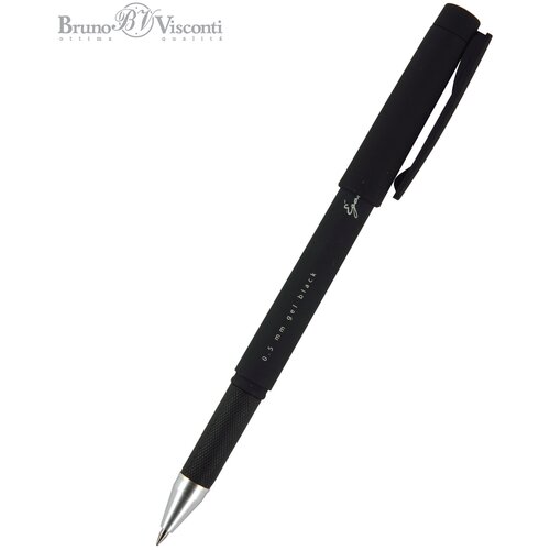 Ручка BrunoVisconti, гелевая, 0.5 мм, черная, Egoiste. BLACK, Арт. 20-0133 комплект 38 штук ручка гелевая неавтомат egoiste black 0 5 мм черная 20 0133