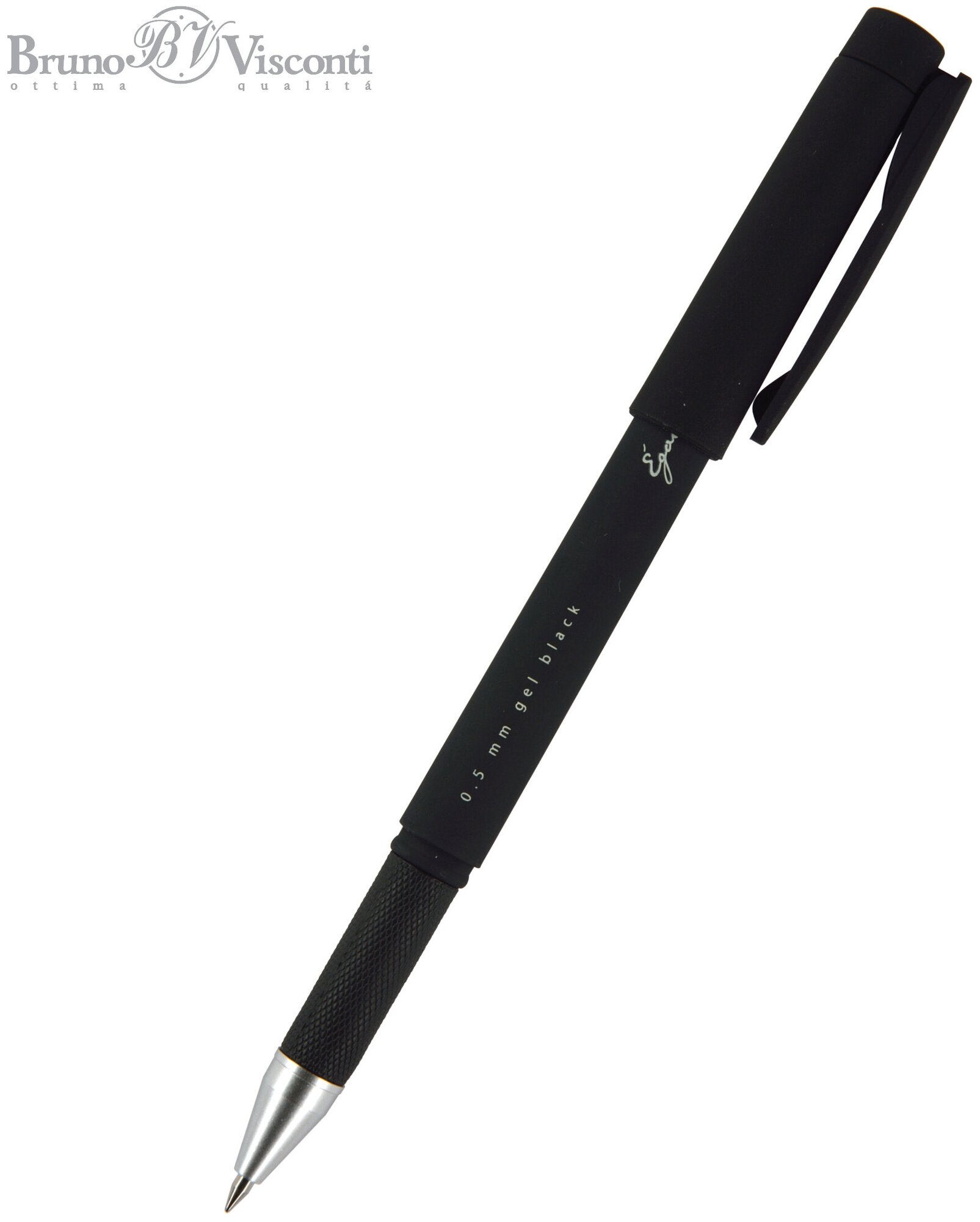 Ручка BrunoVisconti гелевая 0.5 мм черная Egoiste. BLACK Арт. 20-0133