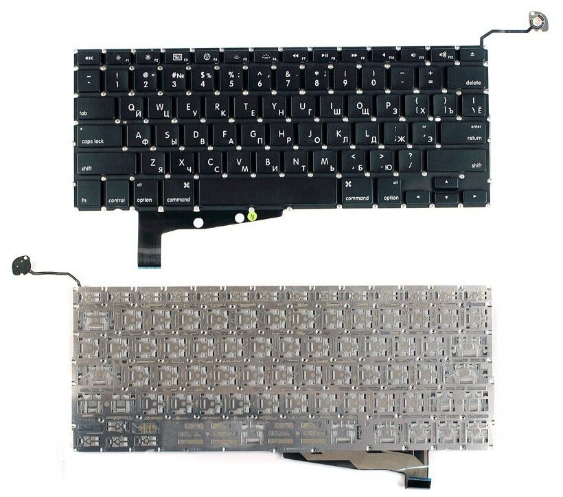 Клавиатура для ноутбука Apple Macbook Pro Unibody MC372 без SD плоский ENTER Русская Чёрная 1470₽