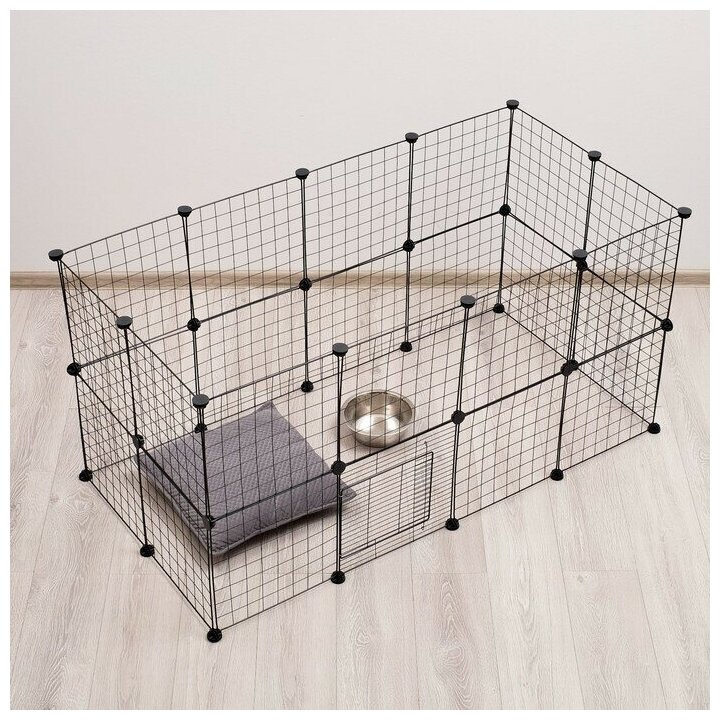 фото Вольер 24 секции, металлический, черный, 210 х 210 х 35 см, (35 х 35 см звено)