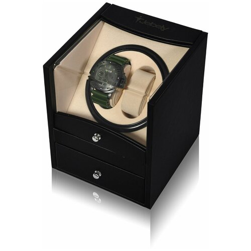 фото Стильная шкатулка для подзавода 2 часов jebely w 102b