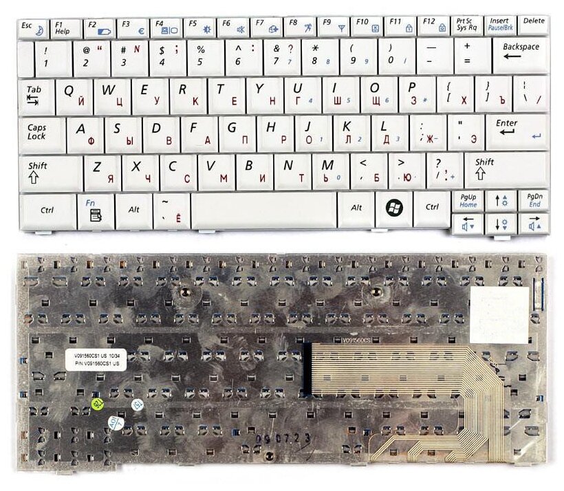 Клавиатура для ноутбука Samsumg N510 белая 1020₽