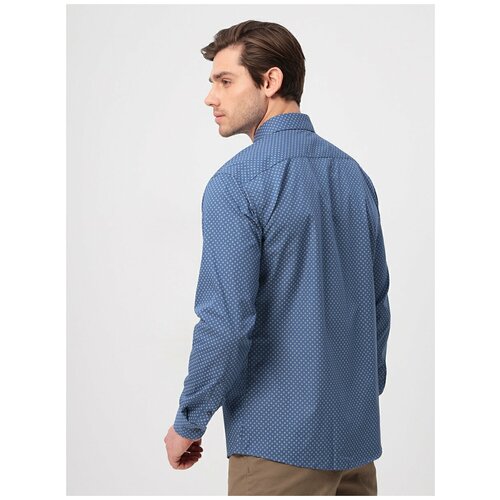 фото Рубашка мужская длинный рукав greg 233/231/1854/z/1p, полуприталенный силуэт / regular fit, цвет голубой, рост 174-184, размер ворота 44