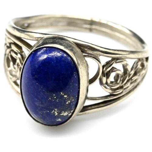 Кольцо Радуга Камня, лазурит, размер 17.5, синий кольцо радуга камня лазурит размер 18 черный синий