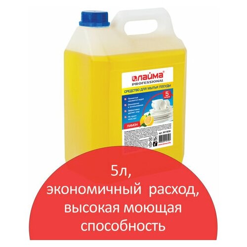 Средство для мытья посуды 5 л, комплект 30 шт., лайма PROFESSIONAL, концентрат, 