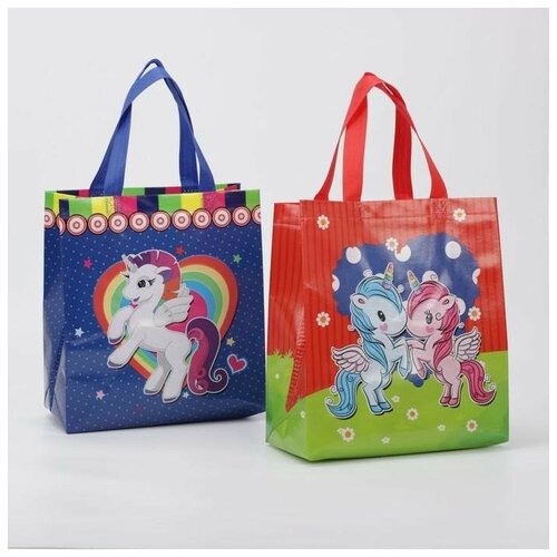 фото Сумка хозяйственная, отдел без молнии, цвет микс, «единорог» всёкуплю