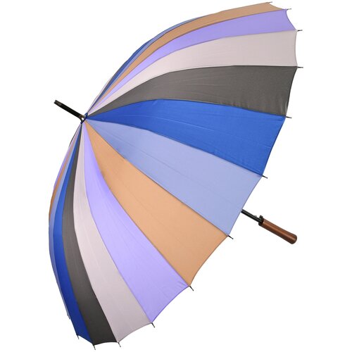 Женский зонт трость, 24 спиц, диаметр купола 120см, антиветер, антишторм. Popular коричневый  