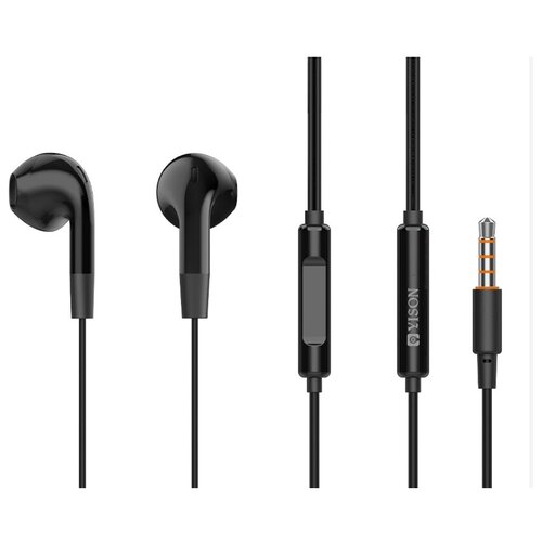 Наушники вкладыши AUX разъём с МК длина 12м Yison X1 Black 27400₽