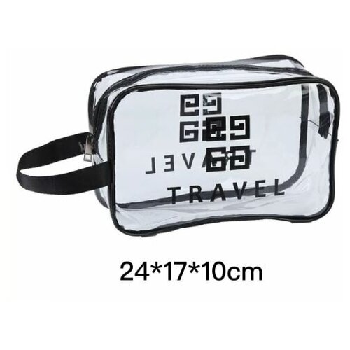 Косметичка, сумка прозрачная в бассейн, баню, дорожная, большая, для косметики, органайзер 24*17 см
