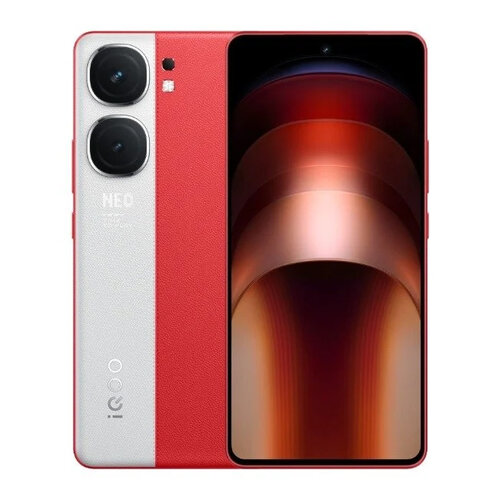смартфон iqoo 12 12 512 гб cn dual nano sim белый Смартфон iQOO Neo9 16/512 ГБ CN, Dual nano SIM, красный/белый