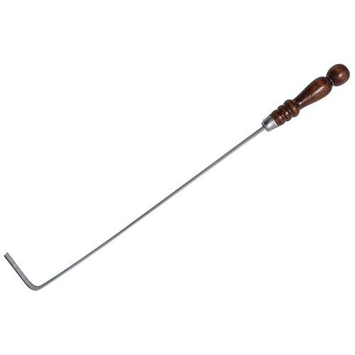 Кочерга с деревянной ручкой и кольцом, нержавеющая сталь, 65 см