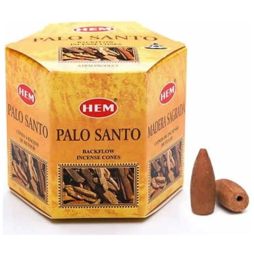 Купить Ароматические благовония пуля HEM Пало Санто Palo Santo, стелющийся дым, упаковка 40 шт, желтый